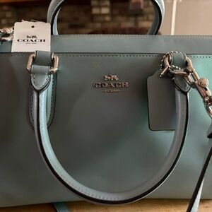 NWT COACH 31713 Bond Bag Carryall Satchel Crossbody Sage Blue Refined Leather